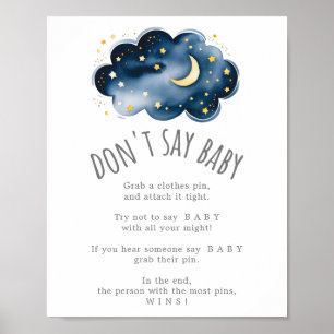 Moon and Stars Don't Say Baby Game Sign