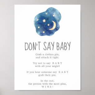 Moon and Stars Don't Say Baby Game Sign