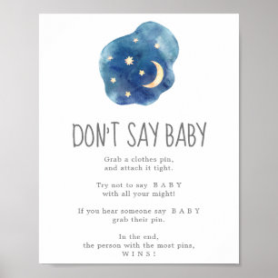 Moon and Stars Don't Say Baby Game Sign