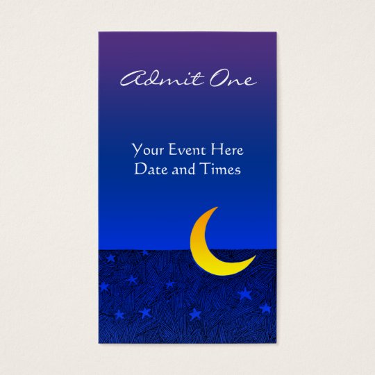 Moon and Stars Event Ticket Business Card