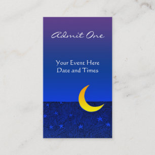 Moon and Stars Event Ticket Business Card