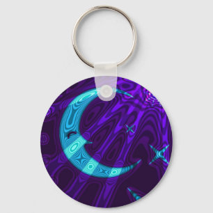 Moon and Stars/Fantasy Art/Keychain Key Ring