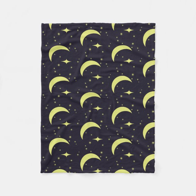 Moon and Stars Fleece Blanket (Front)