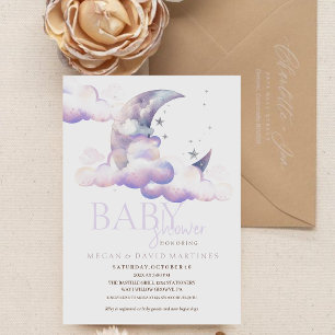 Moon and Stars Gender Neutral Baby Shower Invitation