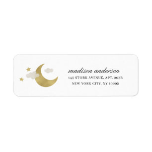 Moon and Stars Gold Script Address