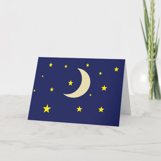 Moon and Stars greeting card (Front)