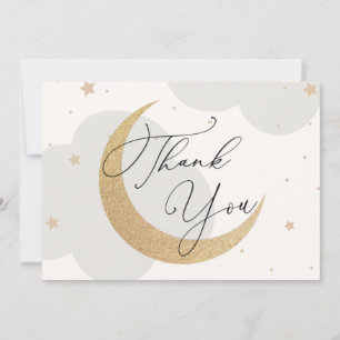 Moon and Stars Grey Baby Shower Thank You