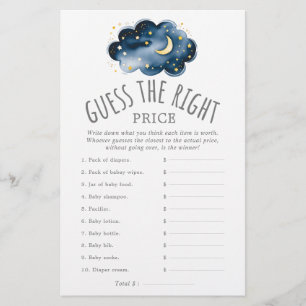 Moon and Stars Guess the Right Price Game Flyer