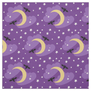 Moon and Stars   Halloween Fabric