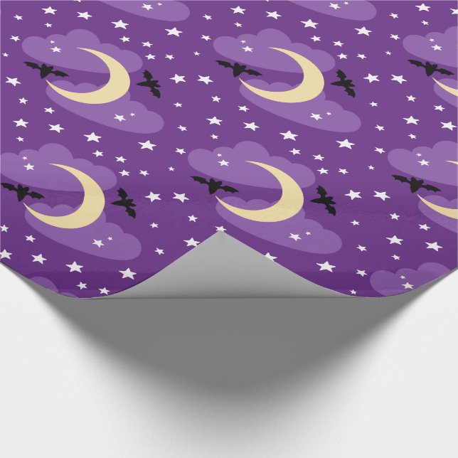 Moon and Stars | Halloween Wrapping Paper (Corner)