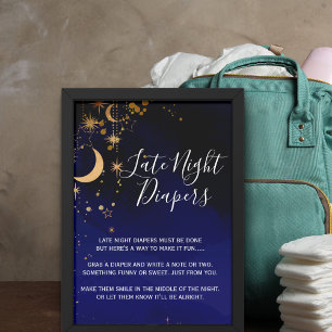 Moon and Stars Late Night Diaper Poster