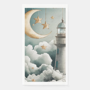 Moon and Stars Lighthouse Guest Towel Napkins