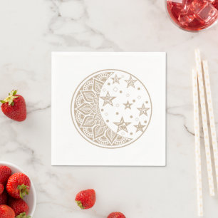 Moon and Stars Mandala Napkin