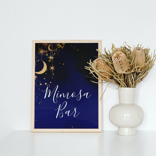 Moon and stars mimosa bar sign poster (Creator Uploaded)