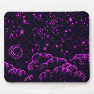"Moon and Stars" Mousepad Moroccan (Pink)