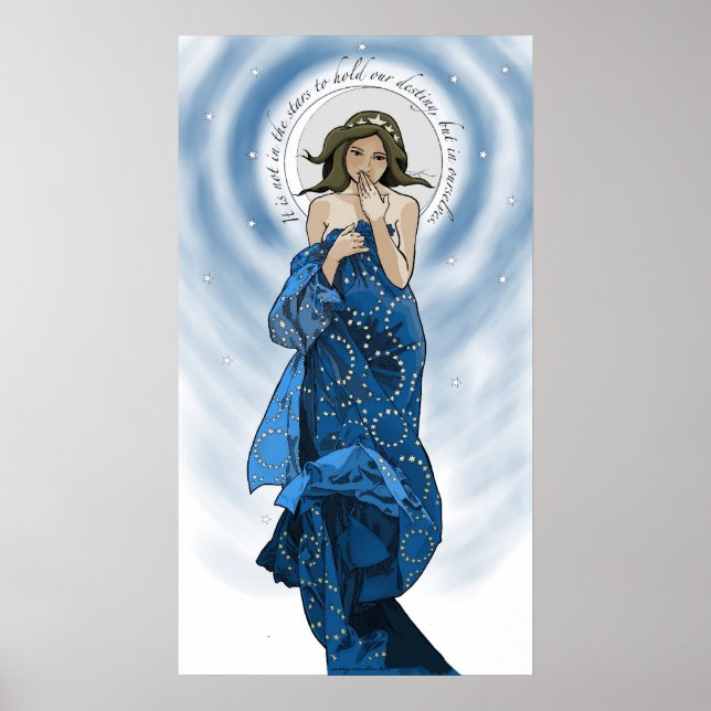 Moon and Stars Mucha redo Poster (Front)