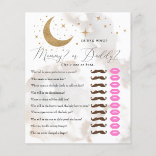Moon and Stars Mummy Daddy Baby Shower Game