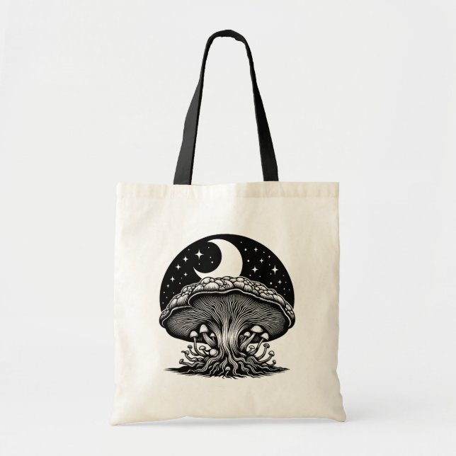 Moon and Stars Mushroom  Tote Bag (Front)