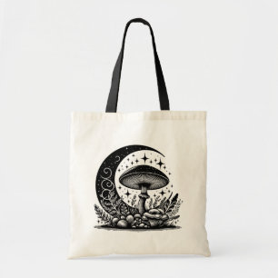 Moon and Stars Mushroom  Tote Bag