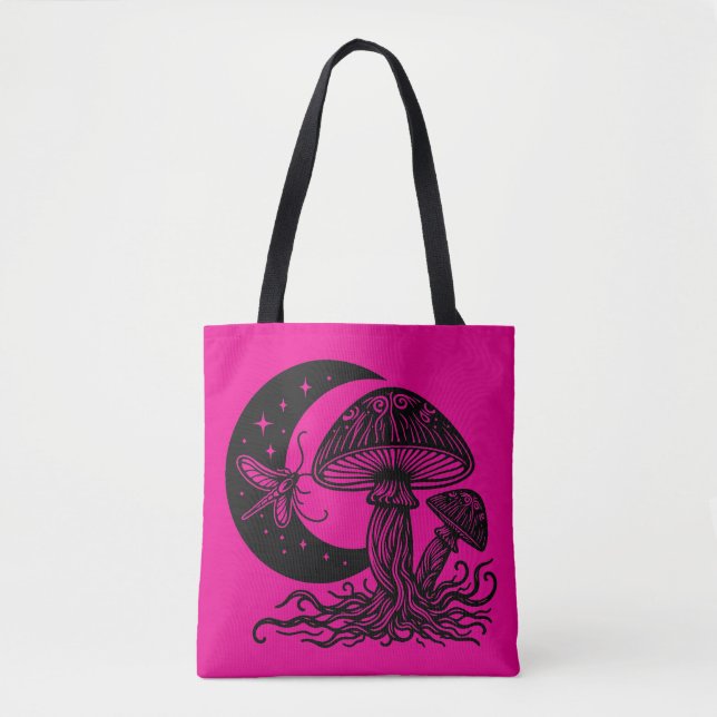 Moon and Stars Mushroom  Tote Bag (Front)