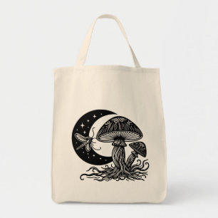 Moon and Stars Mushroom  Tote Bag