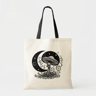 Moon and Stars Mushroom  Tote Bag
