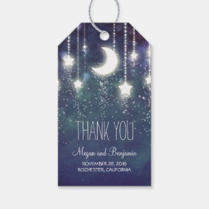 Moon and Stars Navy Night Wedding Gift Tags