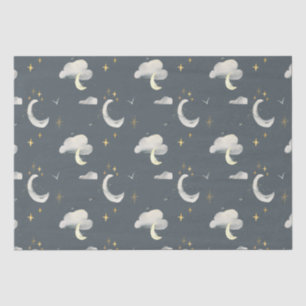 moon and stars night sky baby shower birthday tissue paper