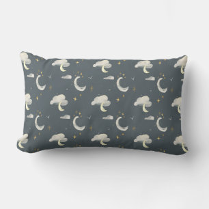 moon and stars night sky two tone lumbar cushion
