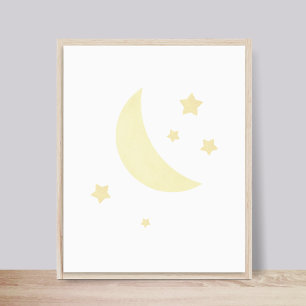 Moon and Stars Nursery Poster