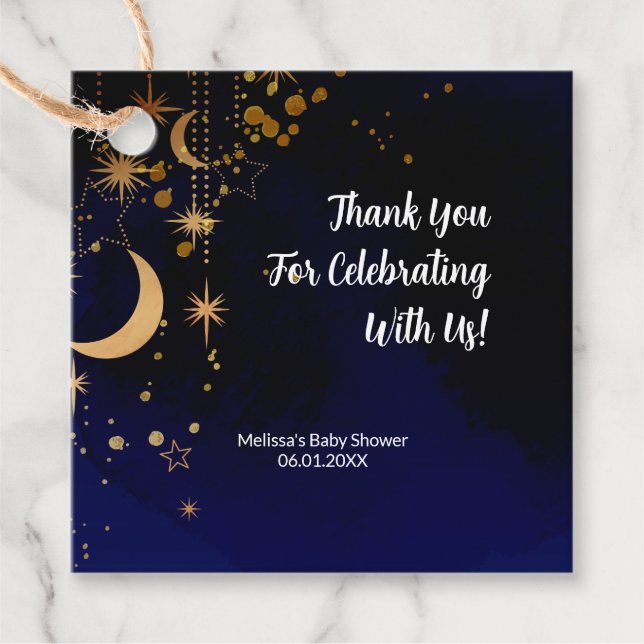 Moon And Stars Party Favour Tags (Front)
