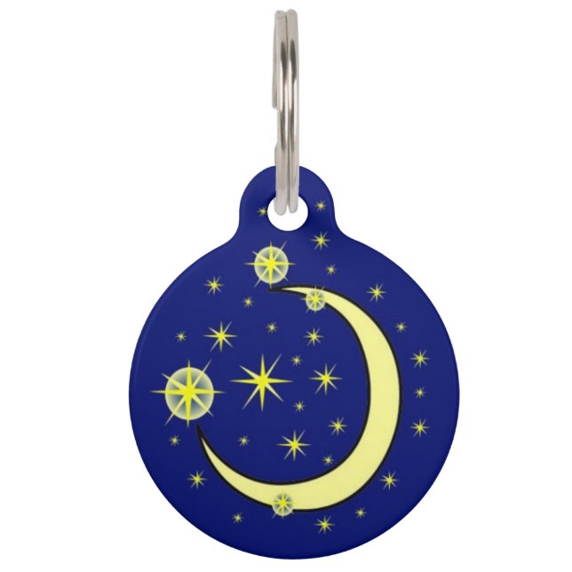 Moon and Stars Pet ID Tag (Front)