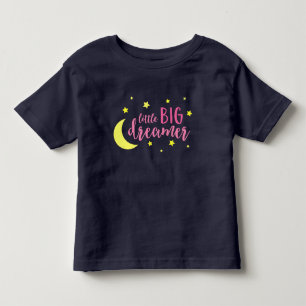 Moon and Stars Pink Little Big Dreamer Toddler T-Shirt