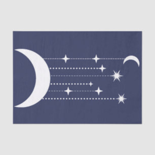 Moon and stars purple night sky beads tissue paper
