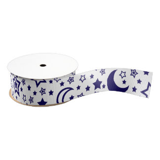 Moon and Stars Ribbon Grosgrain Ribbon