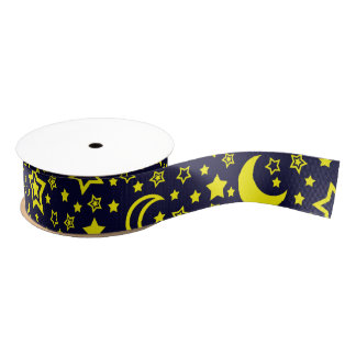 Moon and Stars Ribbon Grosgrain Ribbon