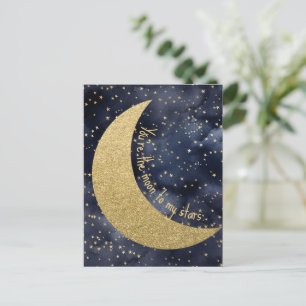 Moon and Stars Romantic Love Postcard