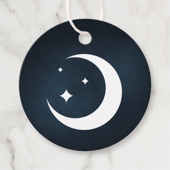 Moon and Stars Round Gift Tags (Front)