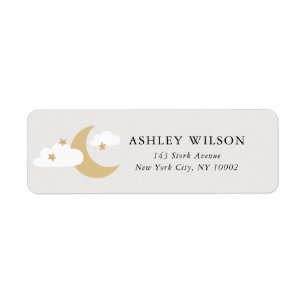 Moon and Stars Script Modern Minimal Gold and Grey