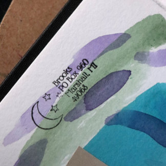 Moon and stars self-inking stamp