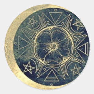 Moon and Stars Talisman Classic Round Sticker