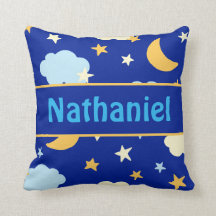 Moon and Stars Throw Pillow