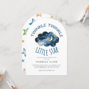Moon and Stars Twinkle Twinkle Little Star  Invitation