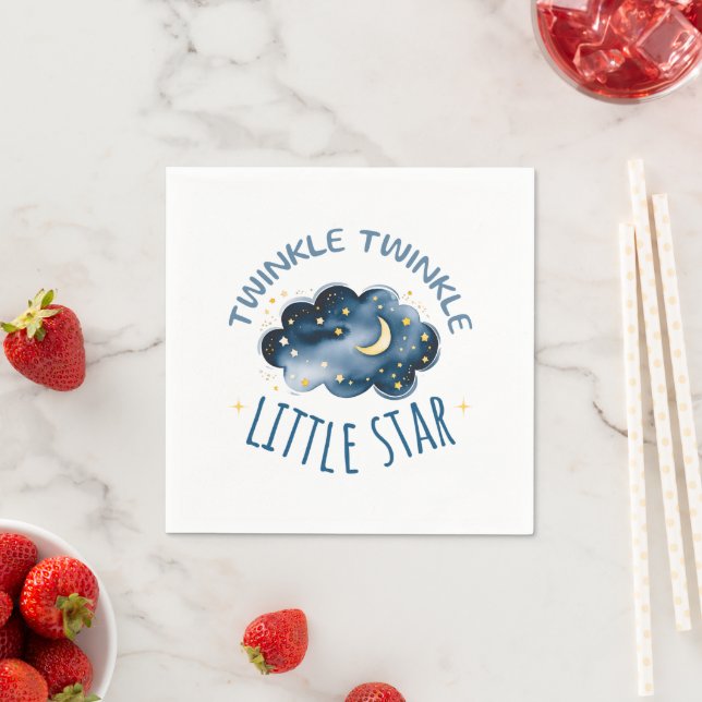 Moon and Stars Twinkle Twinkle Little Star Napkins (Insitu)