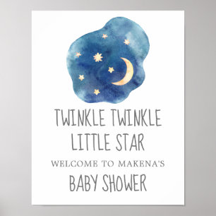 Moon and Stars Twinkle Twinkle Little Star Welcome Poster