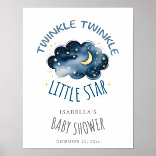 Moon and Stars Twinkle Twinkle Little Star Welcome Poster