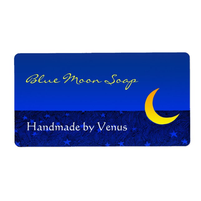 Moon and Stars Vintage Art Custom Craft Labels (Front)