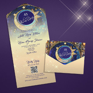 Moon and Stars Wedding All In One Invitation
