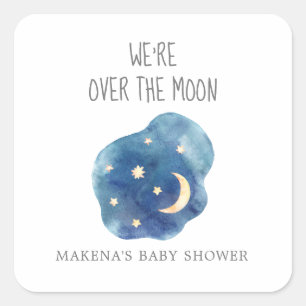 Moon and Stars We're Over the Moon Favour Sticker