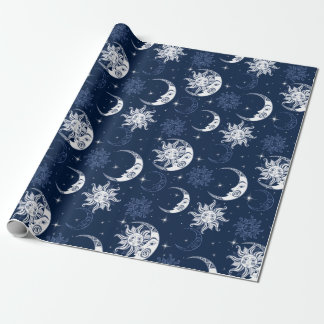 Moon and Stars Wrapping Paper